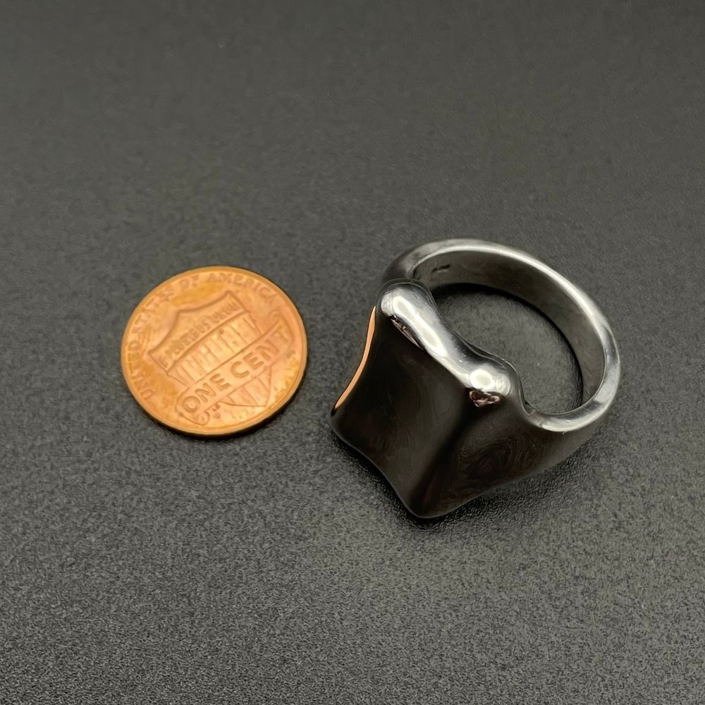 Robert Lee Morris Silver and Black Men's Ring - Picture 7 of 9